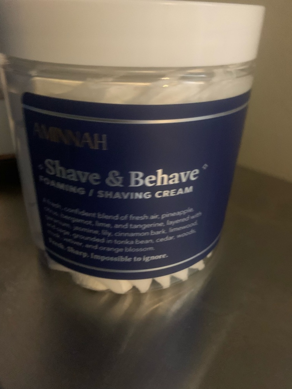 Aminnah Shave & Behave Foaming Shaving Cream - Navy & White